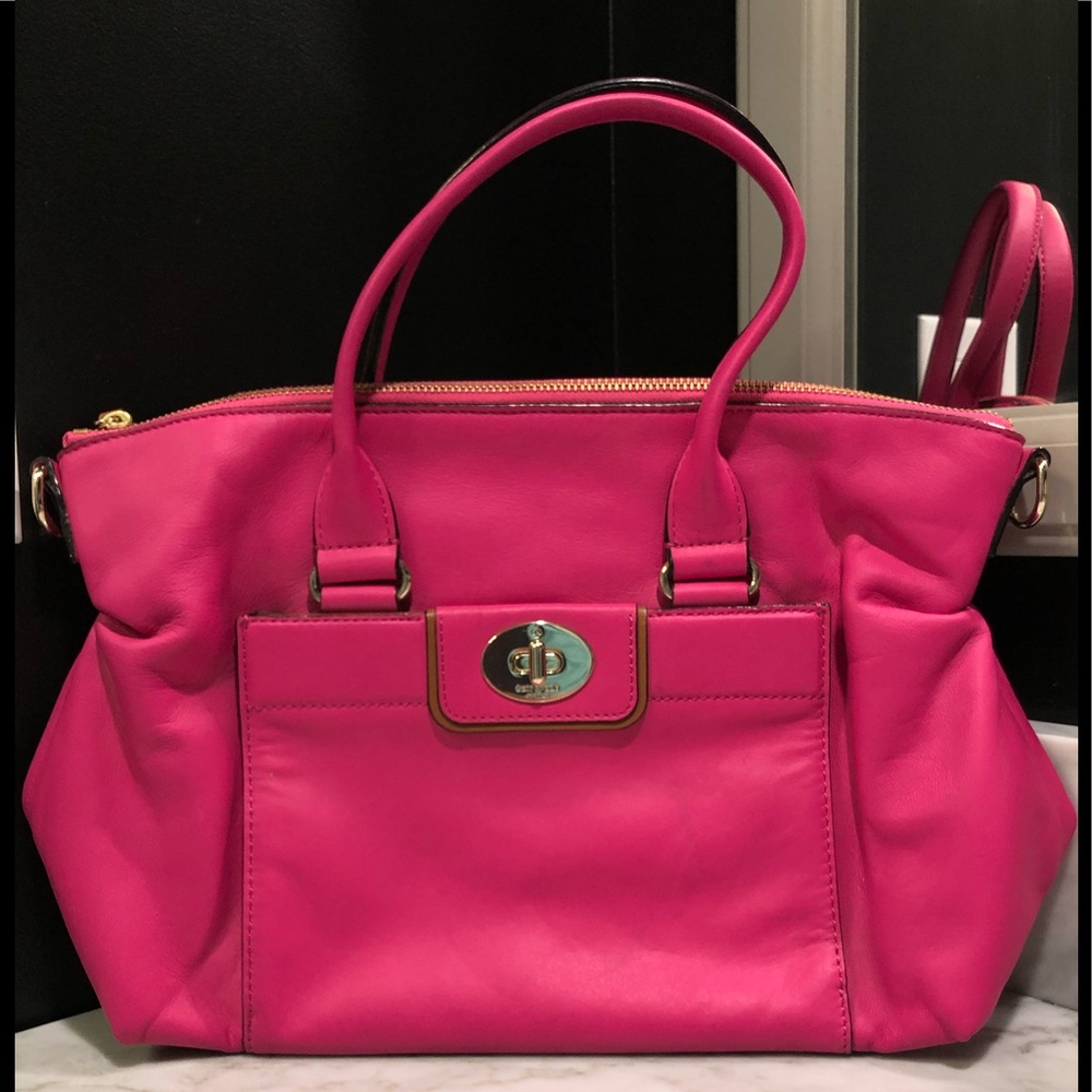 Hot Pink Kate Spade Bag w/Front Turn Lock Pocket - Picture 1 of 14